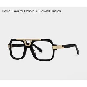 Zeelool Crosswell Aviator Black Eyeglasses Frame JGA515956-01 New w/ Bag‎